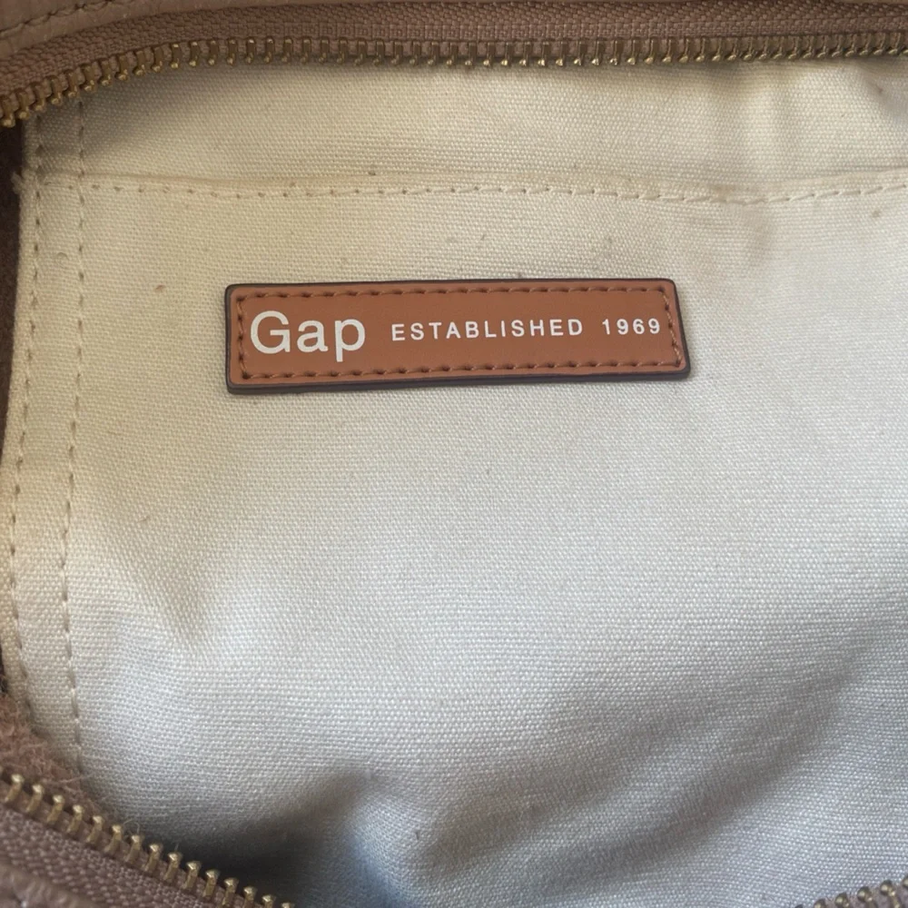 GAP Tan Pebble Leather Double Strap Hobo Bag